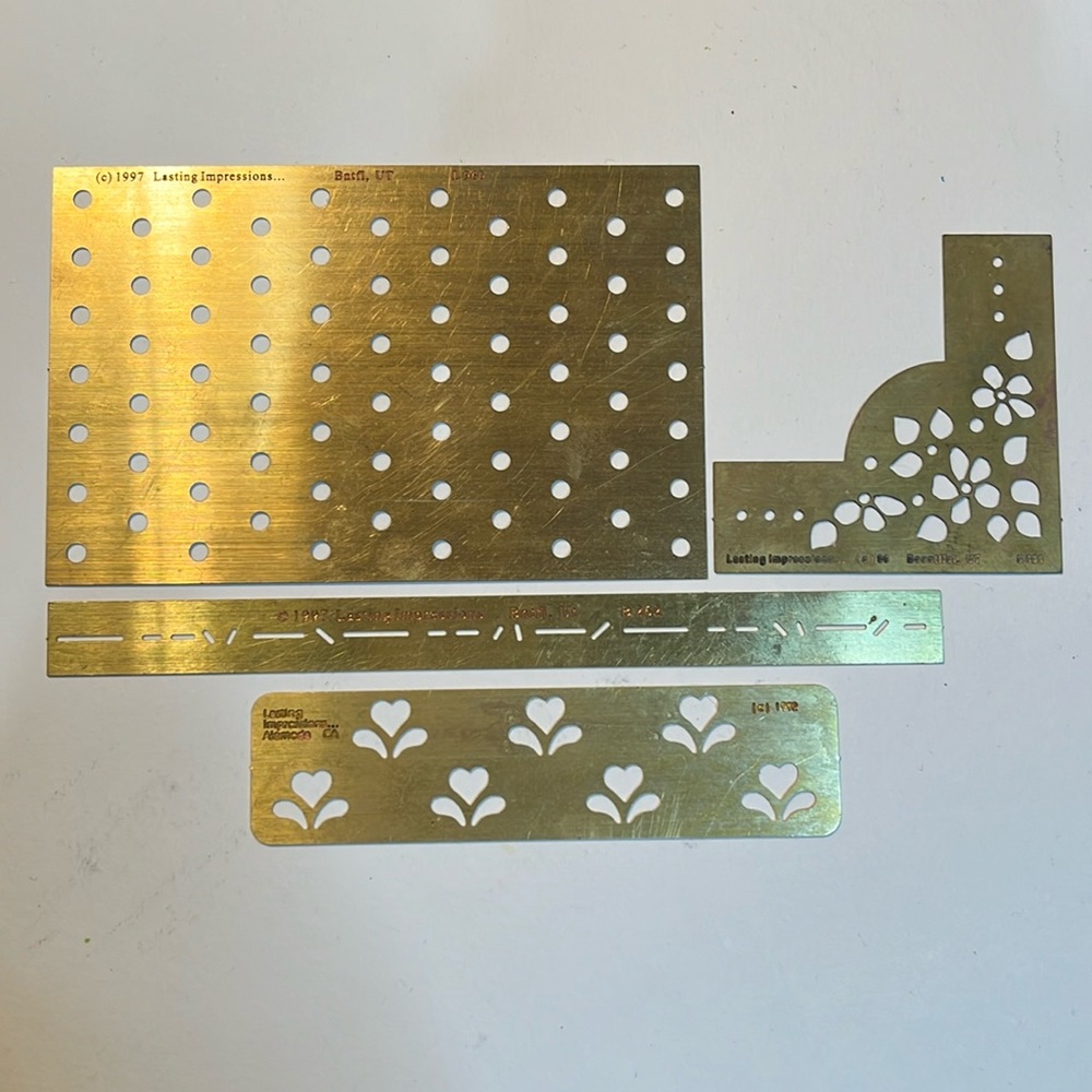 4 metal stencil Lasting Impressions Brass